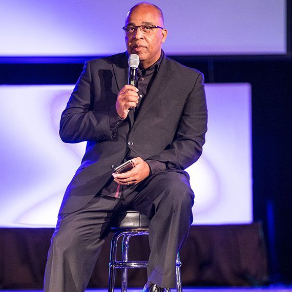 Bishop Vaughn McLaughlin receiving the Faith and Community Leadership Award Award