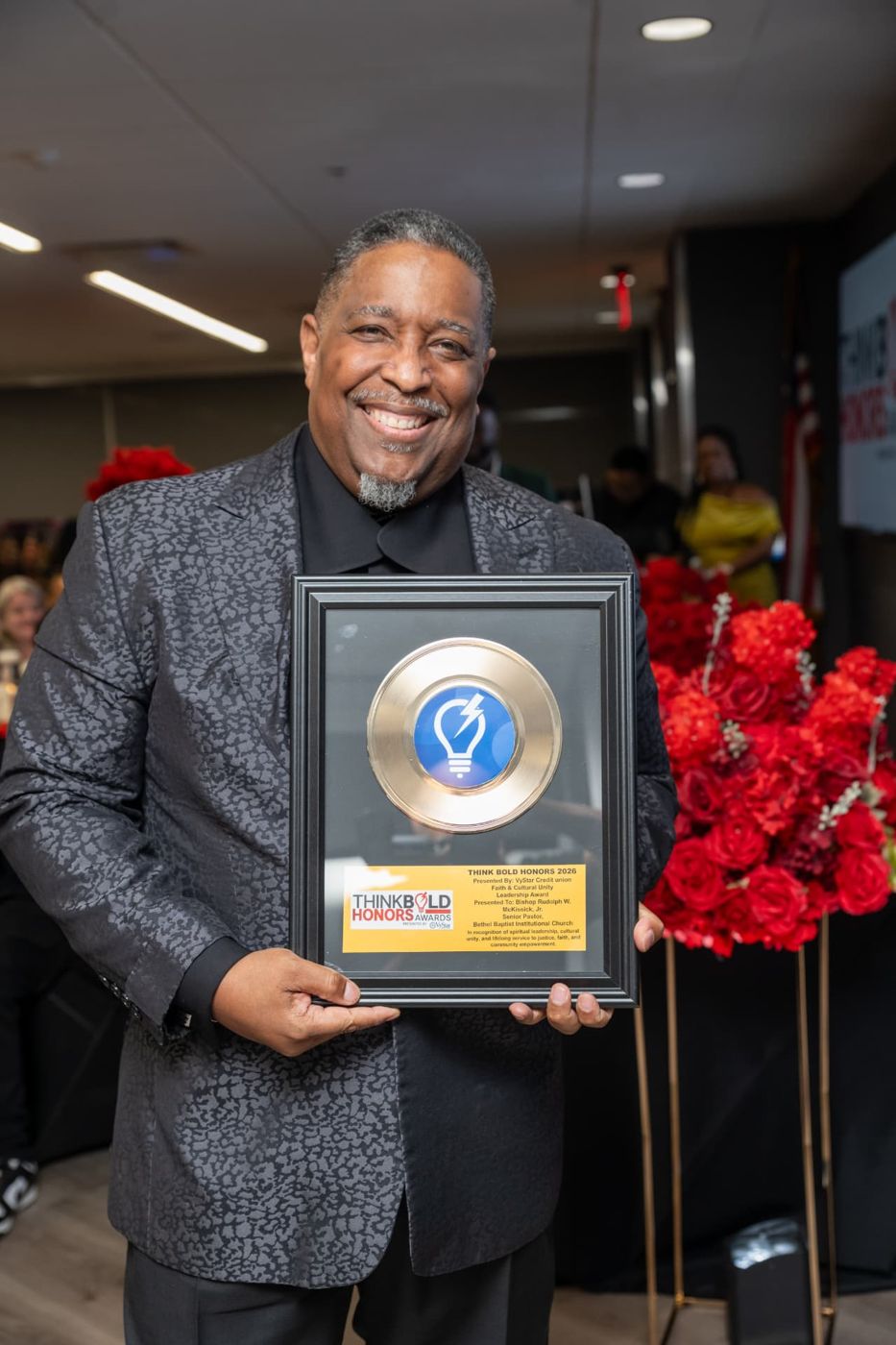 Bishop Rudolph W. McKissick, Jr. receiving the Faith & Cultural Unity Leadership Award