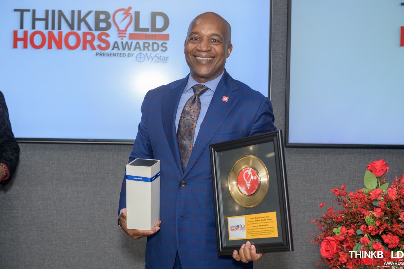 Nat Ford Sr. receiving the Transportation and Innovation Leadership Award